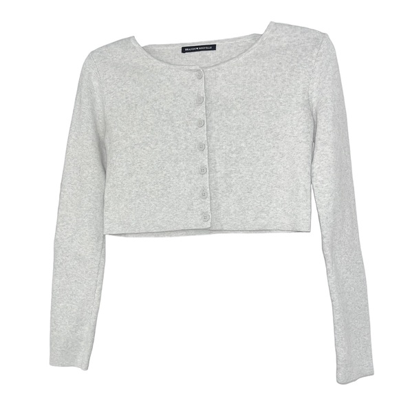 Brandy Melville Sweaters - Brandy Melville Grey Athelia Knit Button Front Top